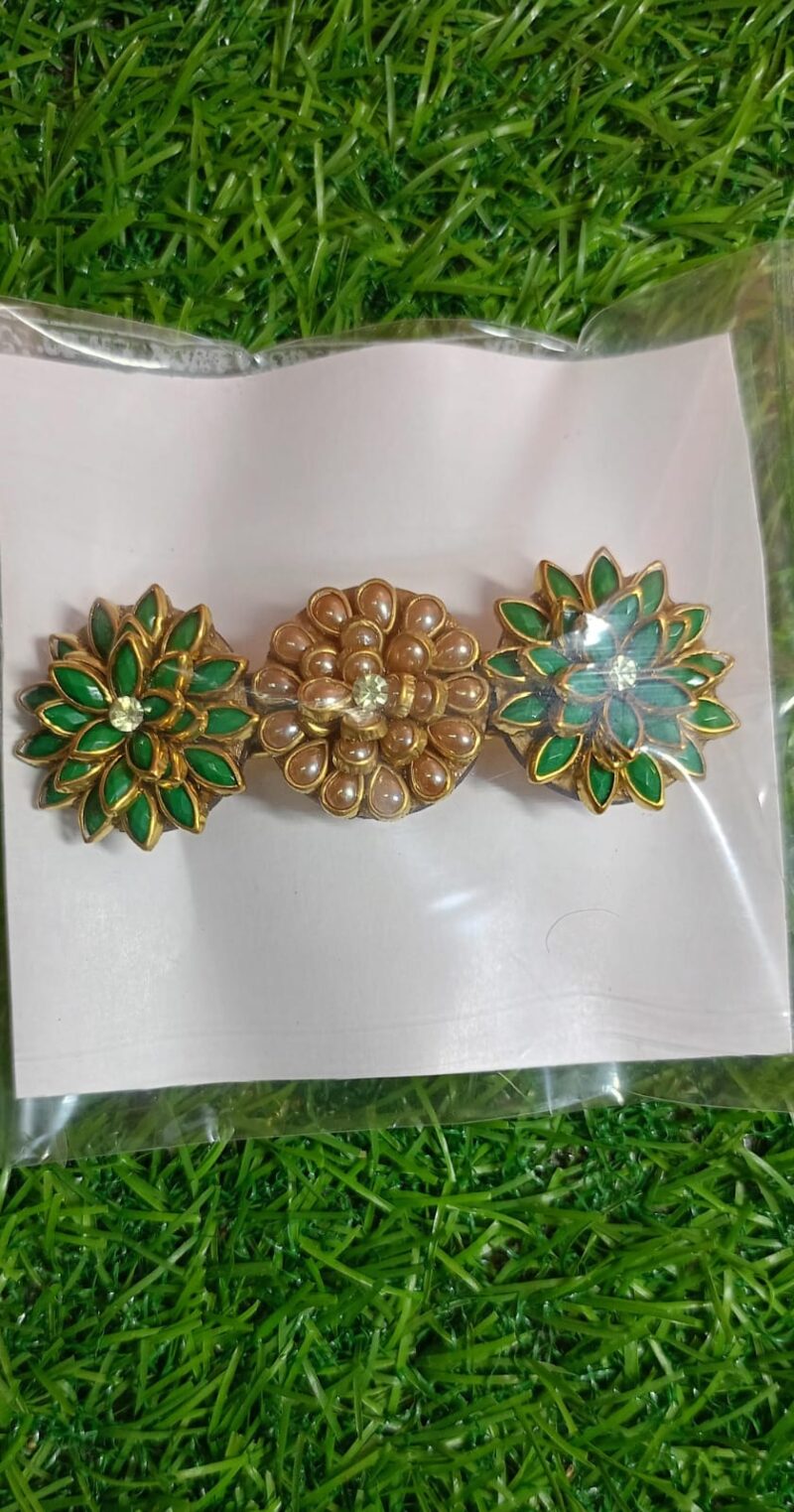 3d Kundhan Centre Hair Clip