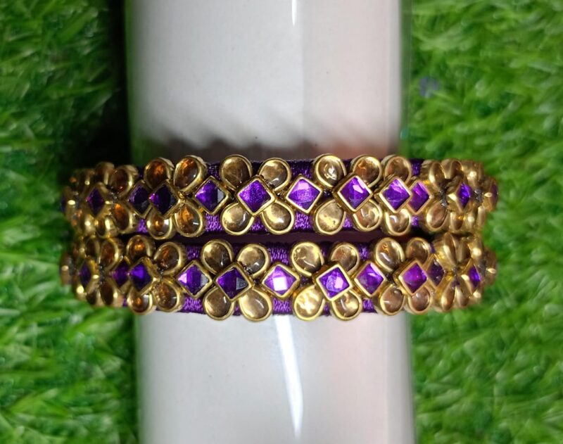 2 cut Kundhan bangle - Image 2