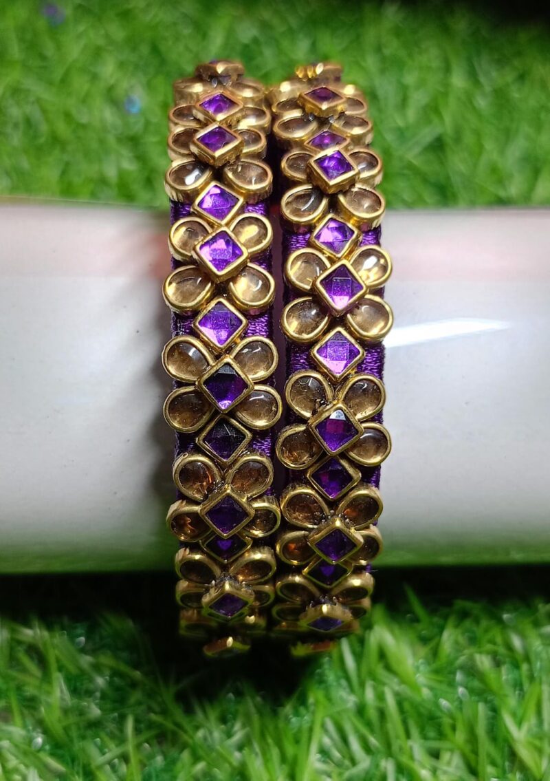 2 cut Kundhan bangle
